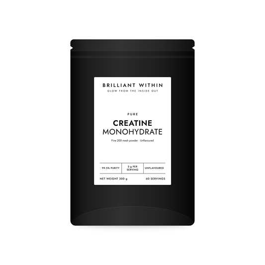 Brilliant Within Pure Creatine Monohydrate for women, 300 g black pouch, front